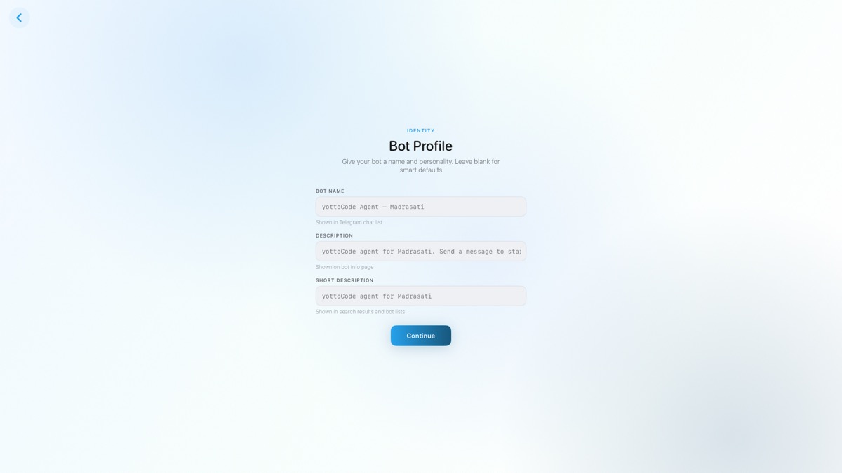 Bot Profile configuration