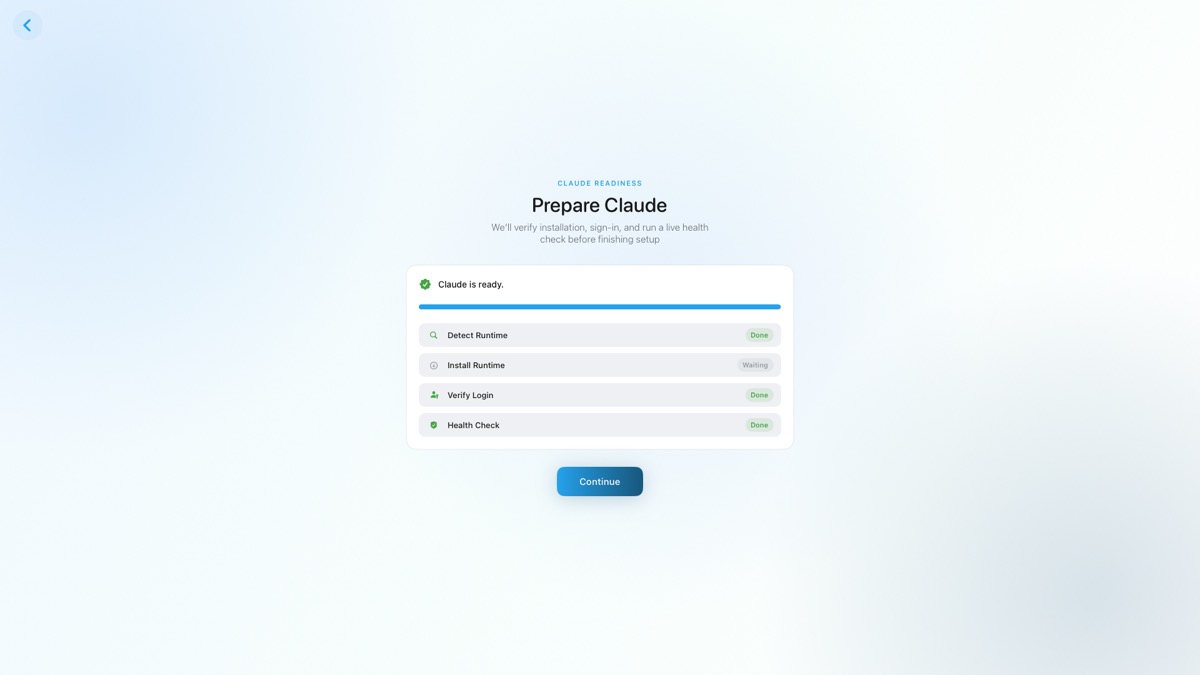 Health Check screen