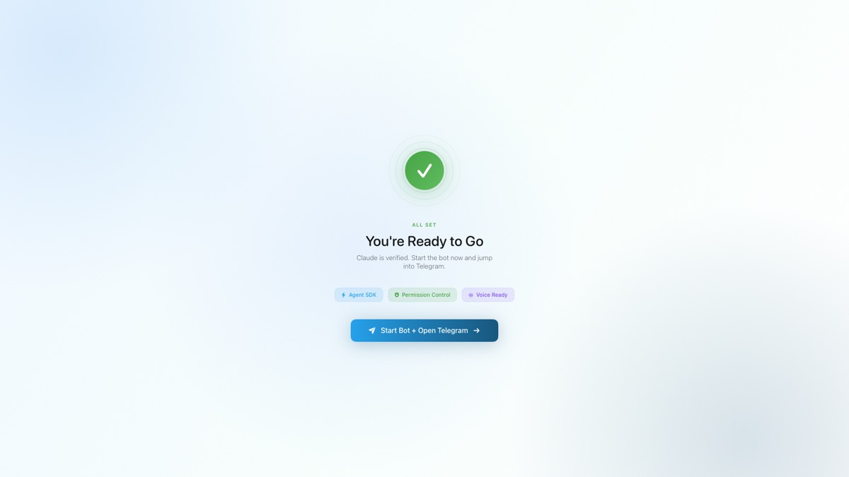 Ready to Go screen