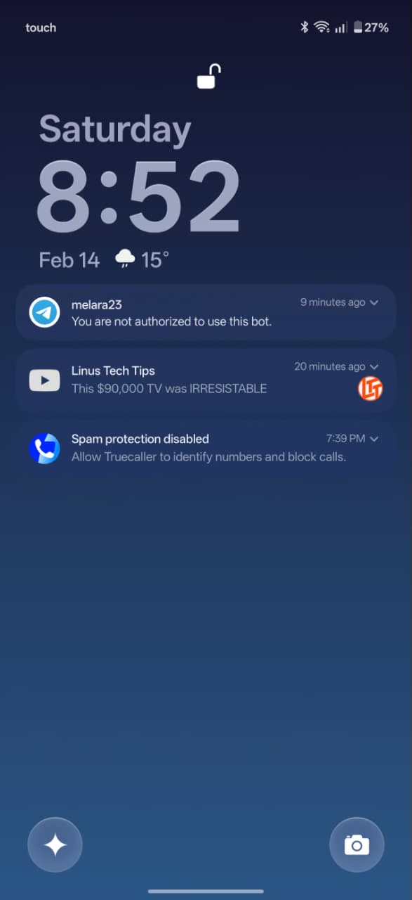 Security lock screen